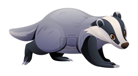 Ilustración de Ilustración vectorial de dibujos animados Badger aislado sobre fondo blanco - Imagen libre de derechos
