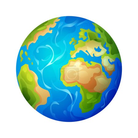 Téléchargez les illustrations : Planète Terre. Illustration vectorielle isolée sur fond blanc - en licence libre de droit
