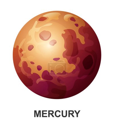 Illustration for Mercury planet. Vector illustration isolated on white background - Royalty Free Image