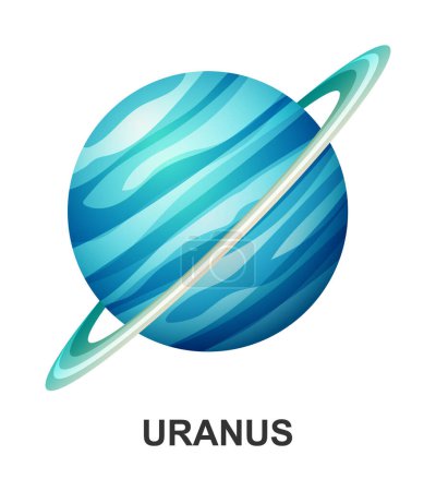 Illustration for Uranus planet with ring. Vector illustration isolated on white background - Royalty Free Image