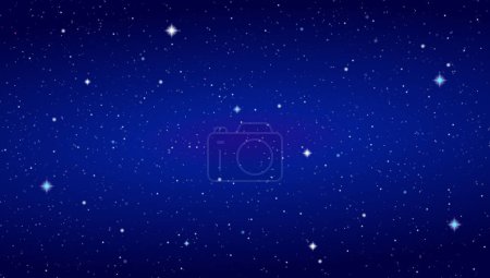 Ilustración de Space background with starry night sky. Space galaxy panorama. Vector illustration - Imagen libre de derechos