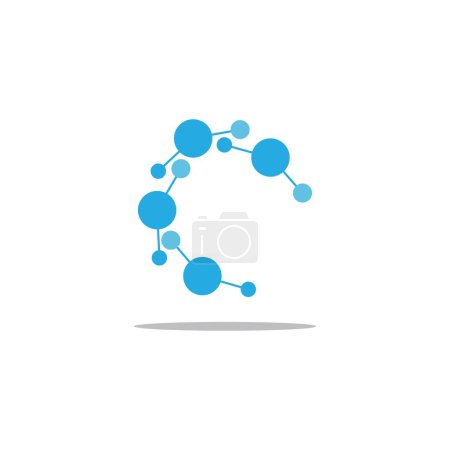 Ilustración de Biotech, Molecule, DNA, Atom, Medical or Science Logo Design Vecto - Imagen libre de derechos
