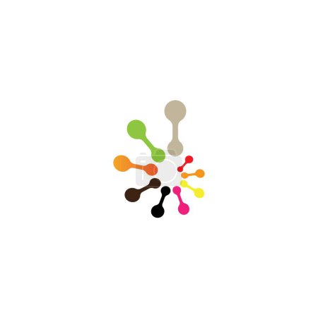 Illustration for Biotech, Molecule, DNA, Atom, Medical or Science Logo Design Vec - Royalty Free Image