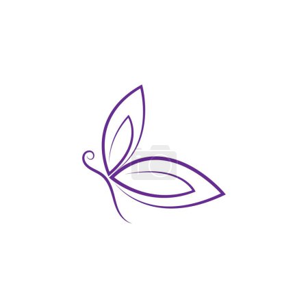 Logo de mariposa. Diseño de logotipos de línea de lujo