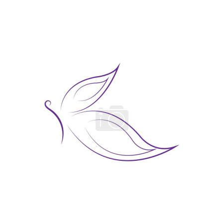 Logo papillon. Logotype de ligne de luxe design