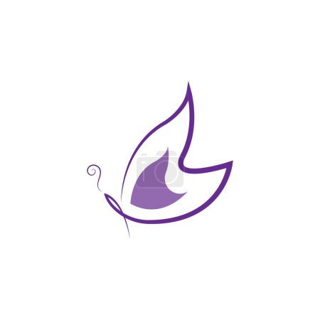 Butterfly logo. Luxury line logotype design