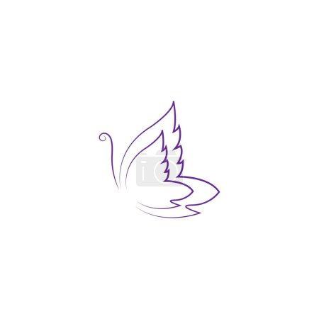 Logo papillon. Logotype de ligne de luxe design