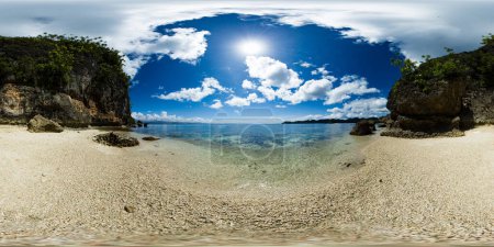Photo for Ocean waves on beach in Sohoton Cove. Socorro, Surigao del Norte, Philippines. VR 360. - Royalty Free Image