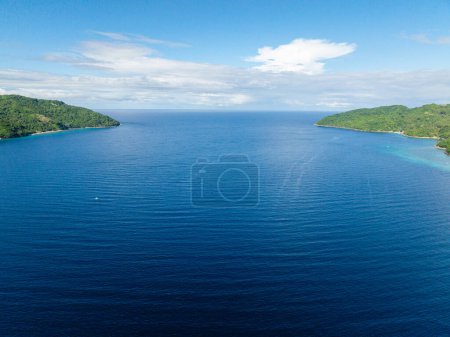 Blue sea in the middle of tropical islands. Romblon, Philippines.