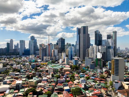 Metro Manila, aerial view of Buildings in Makati City. Philippines.