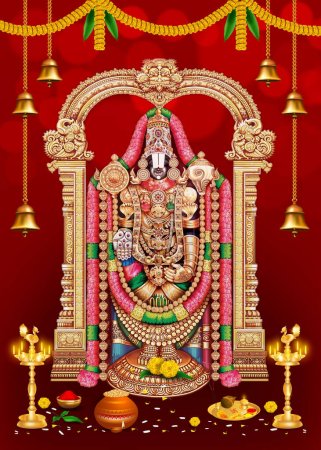 Foto de Dios indio Balaji.Dios hindú Tirupati venkatachalapathy. Tirupati Balaji dios hindú - Protector Vishnu - Imagen libre de derechos