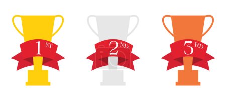 Illustration for Trophy Icons Set .Winner Awards.Winning Trophy Cup Icons Set.Top Prize Trophy Icon .Trophy cup icons collection - Royalty Free Image