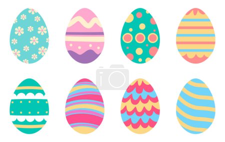 Ilustración de Conjunto de huevos de Pascua. Huevos de Pascua con diseño variado - Imagen libre de derechos