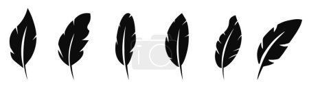 Illustration for Feather Icons. Feather silhouettes set. - Royalty Free Image