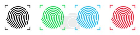 Illustration for Fingerprint icon .Fingerprint scanning icon.Electronic Sensor Based Biometric Authentication for Secure Access Control - Royalty Free Image