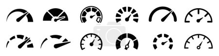 Collection of Speedometers icons.Vector Illustration