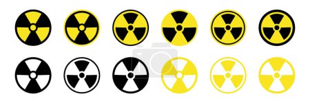 Ilustración de Señal de peligro de radiación. Símbolo nuclear.Radiation icon.Radiation peligro señal de advertencia. - Imagen libre de derechos