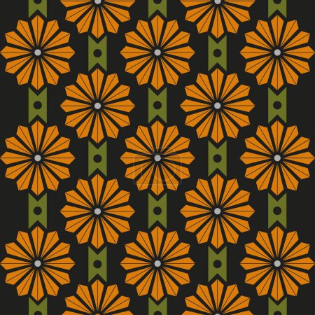 Téléchargez les photos : Motif textile avec fond vectoriel floral Motif de conception ethnique sans couture - en image libre de droit