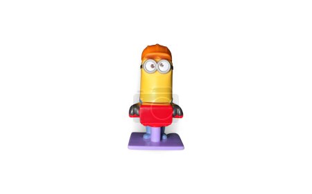 Photo for White isolated cartoon character toy - Royalty Free Image
