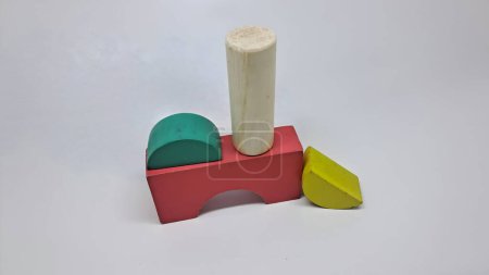 Photo for Arrangement of colorful wooden blocks - Royalty Free Image