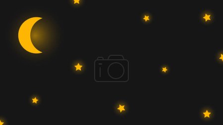 Photo for Abstract night background with stars and moon shining out in paper cut style. - Royalty Free Image