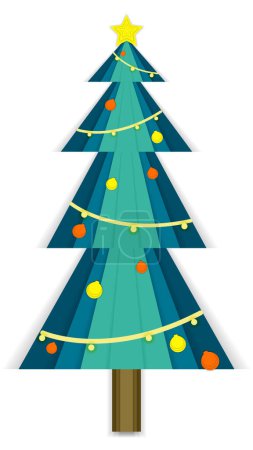 Photo for A Blue Christmas tree with stars on top and decorations around the tree is used for decoration. - Royalty Free Image
