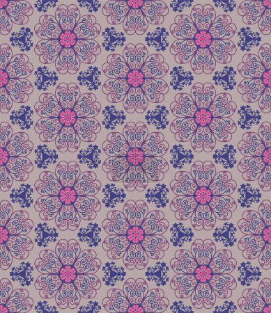 Photo for Seamless mandala flower abstract pattern for clothing, fabric, background, wallpaper, wrapping, batik - Royalty Free Image