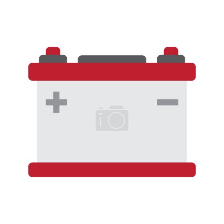 Photo for Flat car battery illustration on white background, refrigerator clip art, - Royalty Free Image