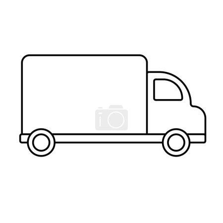Téléchargez les illustrations : Illustration de contour de camion sur fond blanc doodle - en licence libre de droit