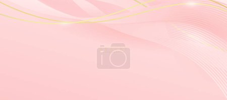 Photo for Luxury background, abstract curves, pink and gold colors for business banner, modern jewelry ad. - Royalty Free Image
