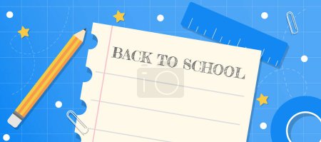 Photo for Back to school banner, learning background  template flyer wallpaper - Royalty Free Image