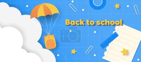 Photo for Back to school banner, learning background  template flyer wallpaper - Royalty Free Image
