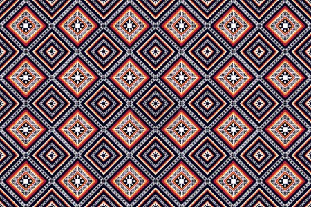 Illustration for Geometric ethnic oriental seamless pattern traditional Design for fabric,carpet,clothing,background,wallpaper,wrapping,Vector illustration.aztec embroidery style. - Royalty Free Image