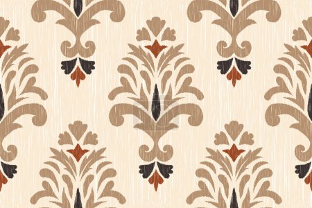 Illustration for Ikat ethnic oriental seamless pattern traditional. design for clothing,fabric,carpet,wallpaper,texture,wrapping - Royalty Free Image