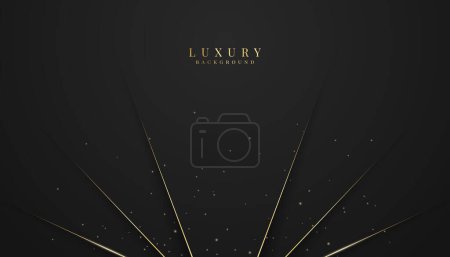 Photo for Vector gradient black backgrounds with golden line - Royalty Free Image
