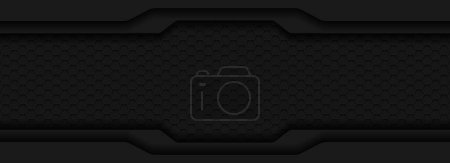 Photo for Black hexagon material modern background - Royalty Free Image