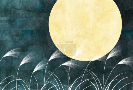 Fünfzehn Nächte Mond Betrachtung Silbergras Herbst Hintergrund