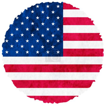 Téléchargez les illustrations : États-Unis drapeau aquarelle cercle icône - en licence libre de droit