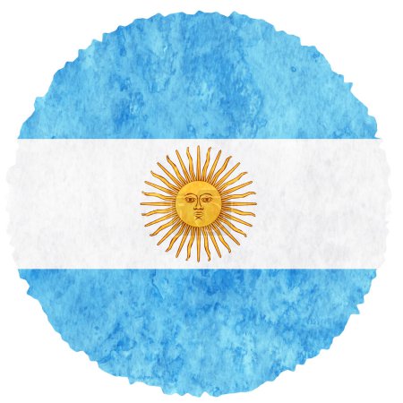 Téléchargez les photos : Argentine drapeau aquarelle cercle icône - en image libre de droit