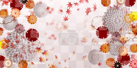 Illustration for Autumn Leaves Maple Tree Chrysanthemum Background - Royalty Free Image
