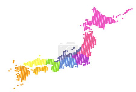 Icono de símbolo colorido del mapa de Japón