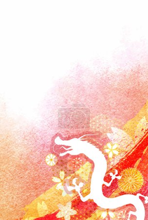 Foto de Dragón Tarjeta de Año Nuevo Zodíaco chino Fondo - Imagen libre de derechos