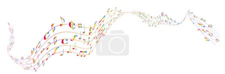 Ilustración de Otoño deja notas musicales Fondo de otoño - Imagen libre de derechos