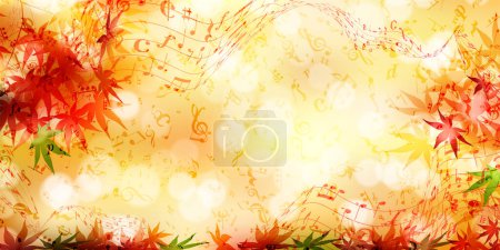 Ilustración de Otoño deja notas musicales Fondo de otoño - Imagen libre de derechos