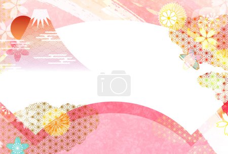 Illustration for Fuji Japanese paper New Year's card Background - Royalty Free Image
