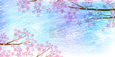 Illustration for Cherry blossom spring watercolor background - Royalty Free Image