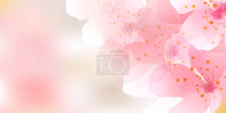 Illustration for Sakura Japanese Pattern Watercolor Background - Royalty Free Image