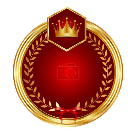 Téléchargez les illustrations : Médailles emblèmes couronnes rubans icônes - en licence libre de droit