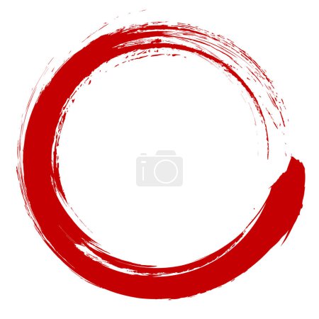 Illustration for Circle New Year's card brush red icon - Royalty Free Image