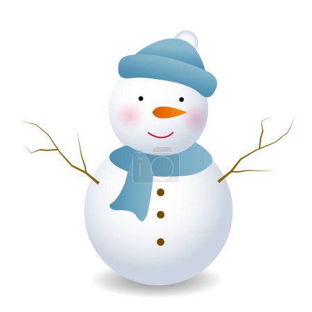 Téléchargez les illustrations : Bonhomme de neige Noël Icônes d'hiver - en licence libre de droit